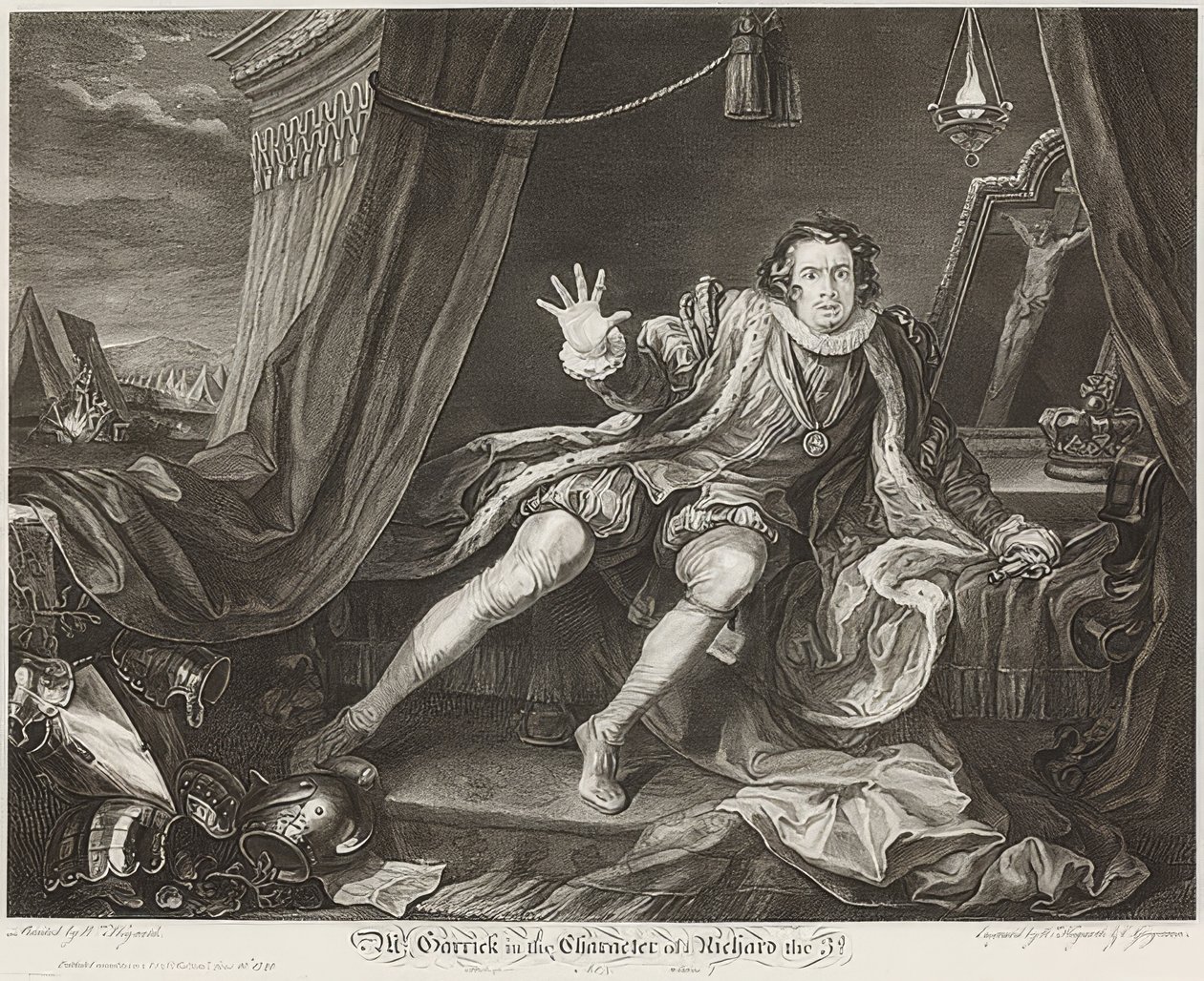 Garrick en el personaje de Ricardo III. 1746 de William Hogarth