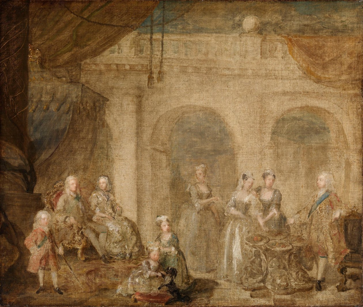 Jorge II, rey de Inglaterra, y su familia de William Hogarth