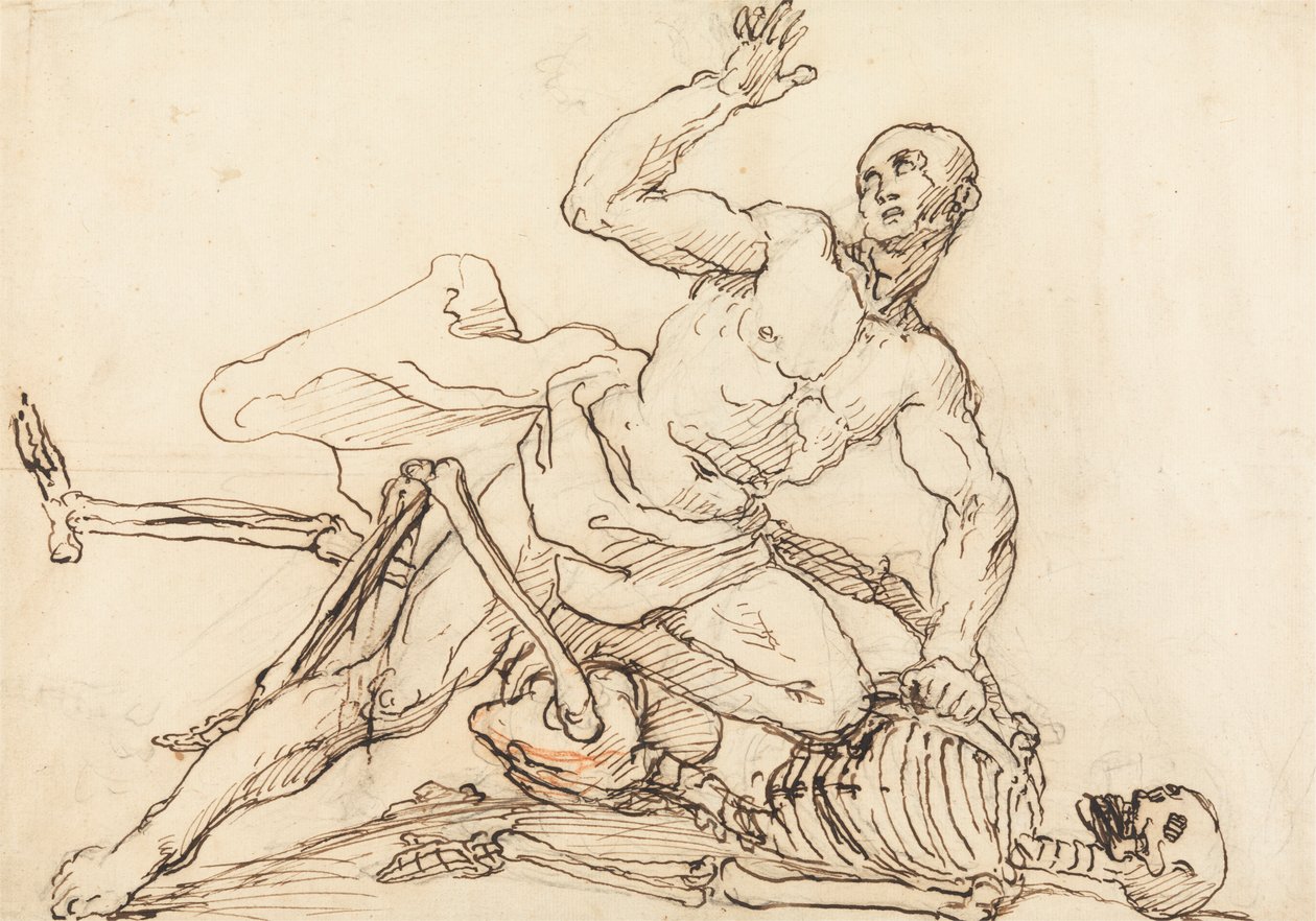 Epitafio de George Taylor: George Taylor rompiendo las costillas de la muerte de William Hogarth