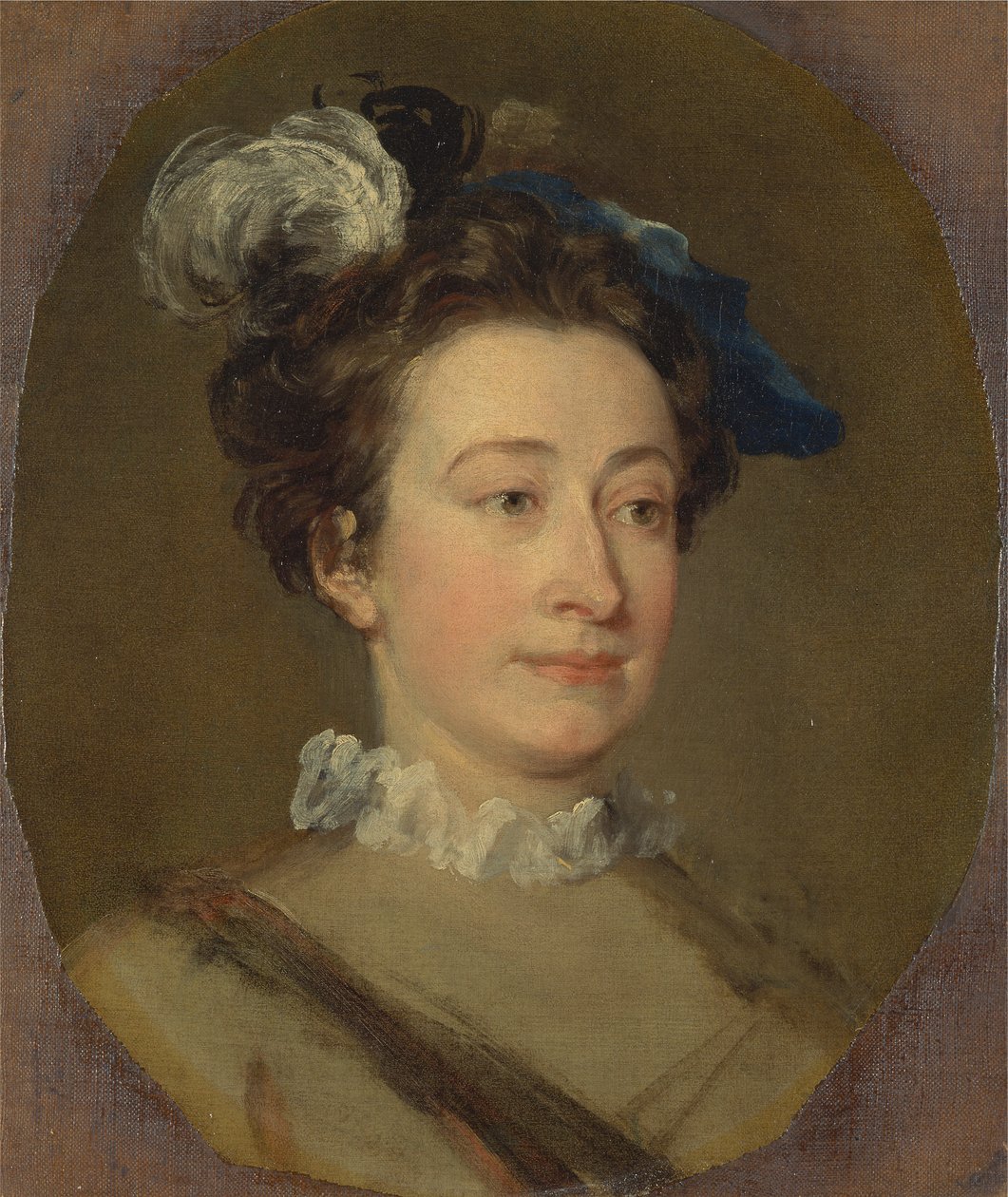 Chica con sombrero de plumas de William Hogarth