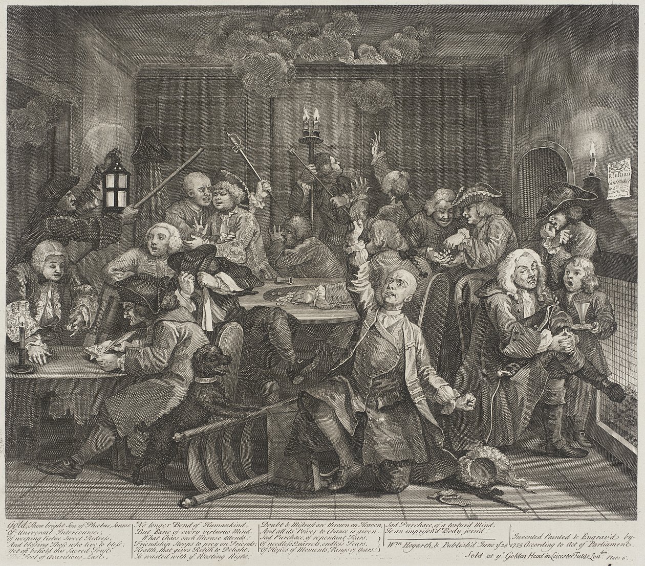 Oro, tú, brillante hijo de Febo, fuente de William Hogarth
