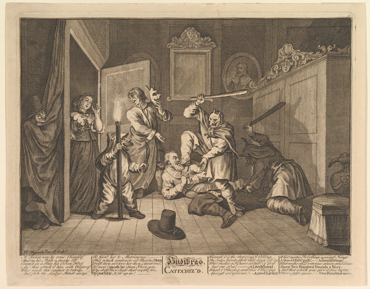 Hudibras Catequizado Doce Grandes Ilustraciones para Hudibras de Samuel Butler, Placa 9, 1725-68 de William Hogarth
