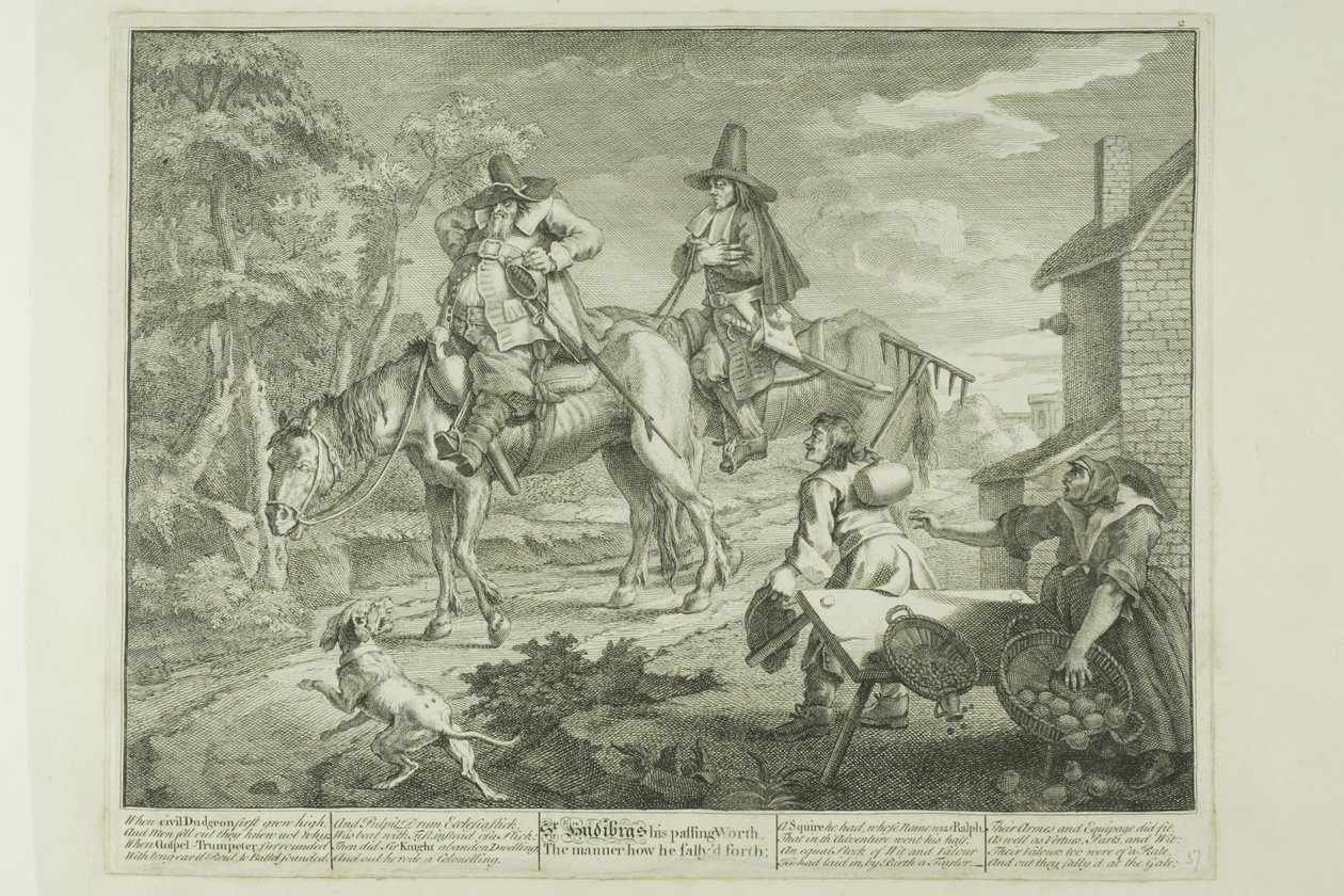 Hudibras Sallying Forth, plato dos de Hudibras de William Hogarth