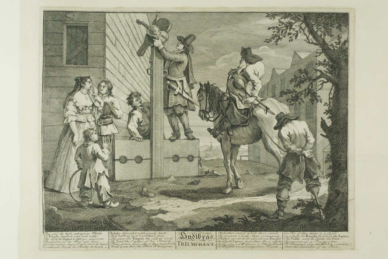 Hudibras Triunfante, placa cuatro de Hudibras de William Hogarth