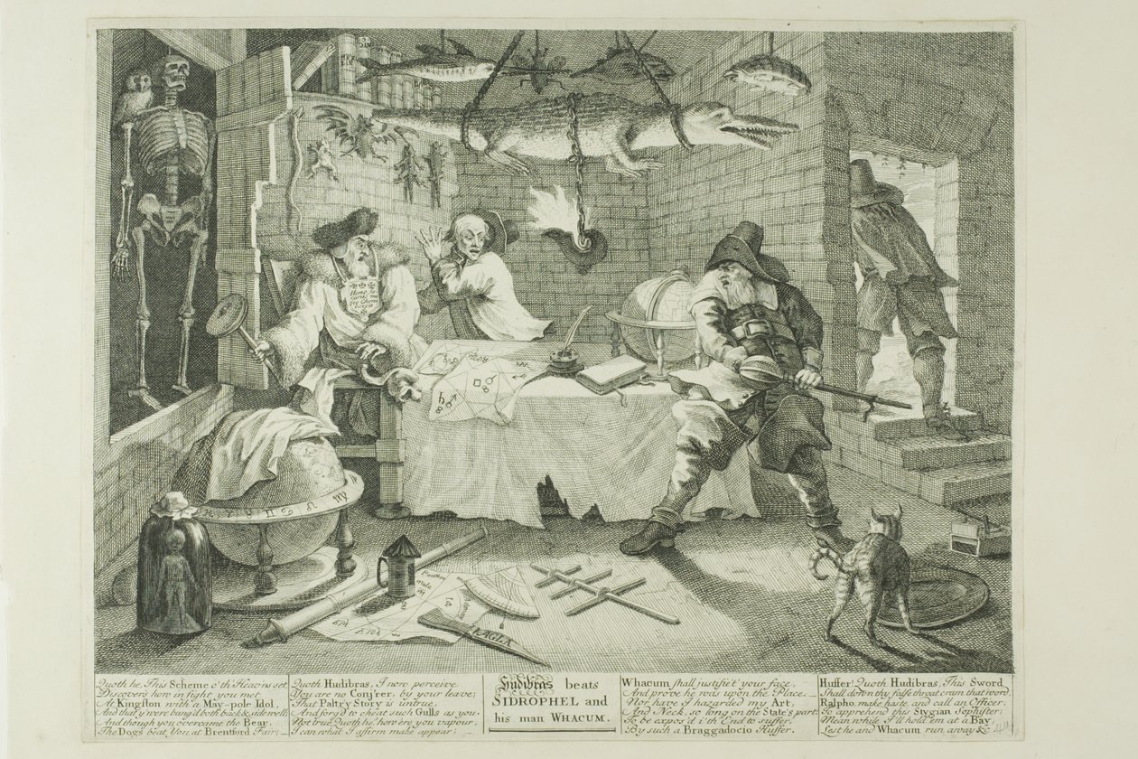 Hudibras y Sidrofel, lámina ocho de Hudibras de William Hogarth
