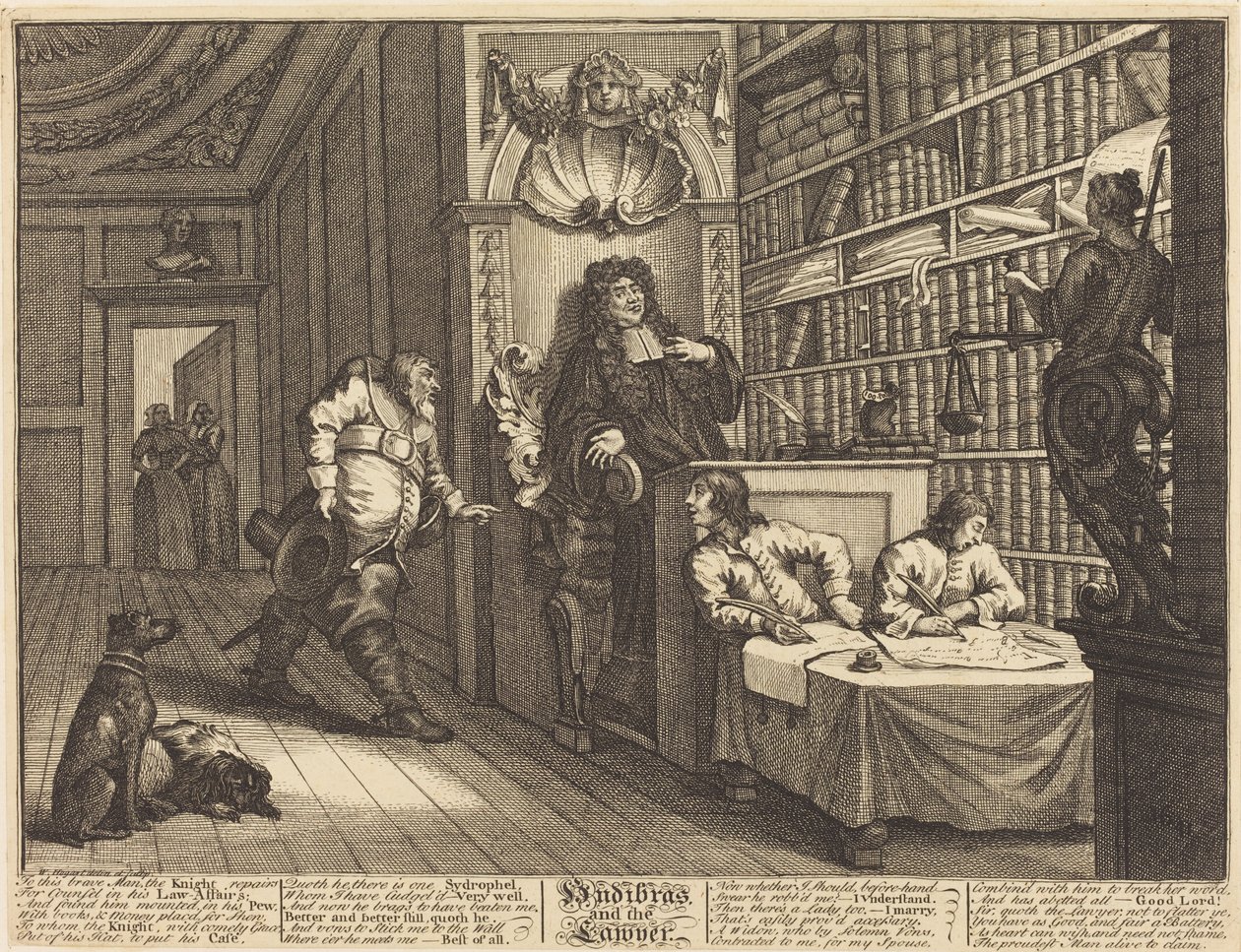 Hudibras y el abogado de William Hogarth