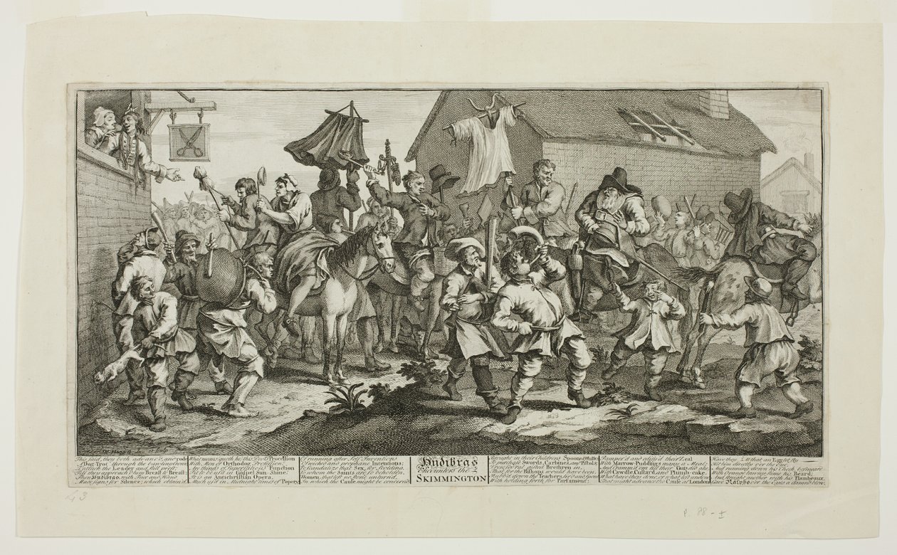 Hudibras y el Skimmington, placa siete de Hudibras de William Hogarth
