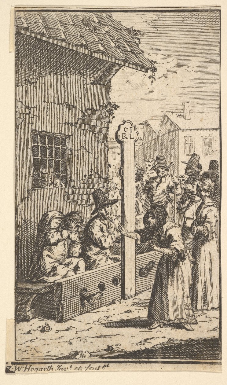 Hudibras en tribulación Diecisiete pequeñas ilustraciones para Hudibras de Samuel Butler, 1721-26 de William Hogarth