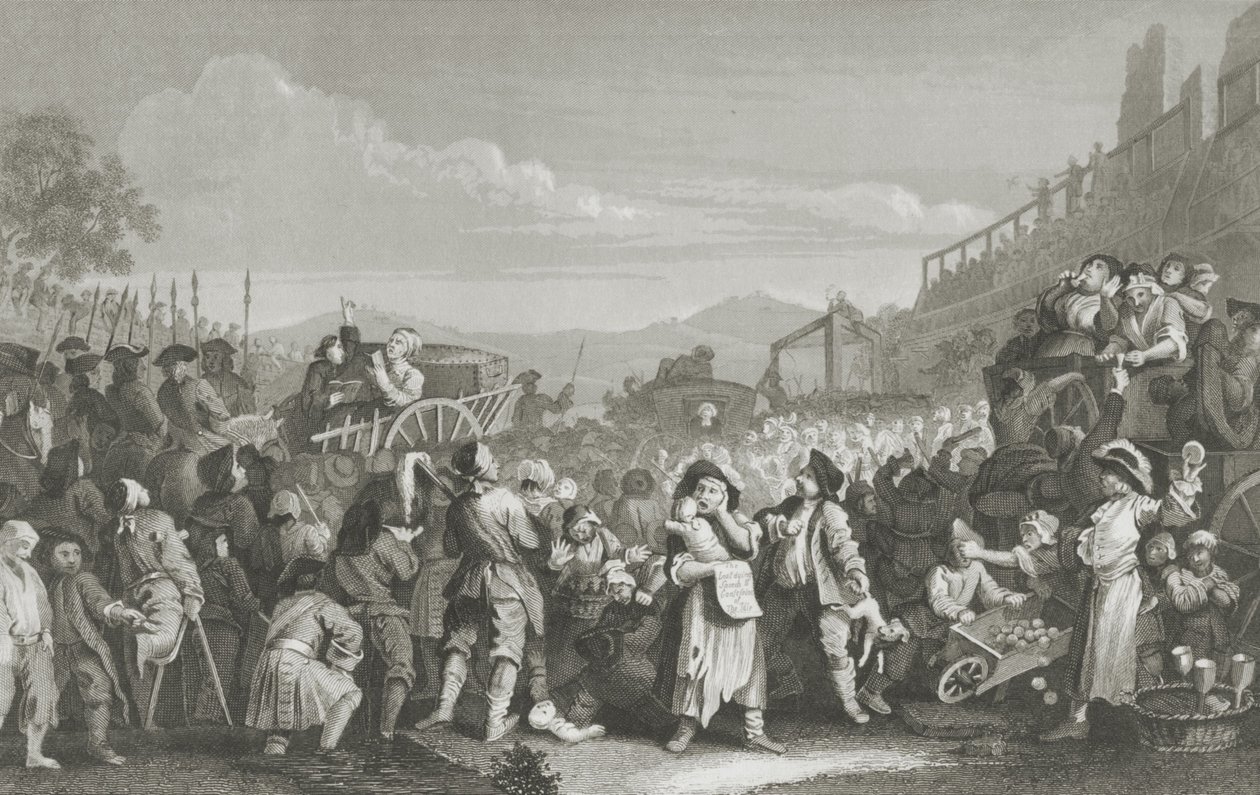Ocioso en el camino hacia la ejecución de William Hogarth