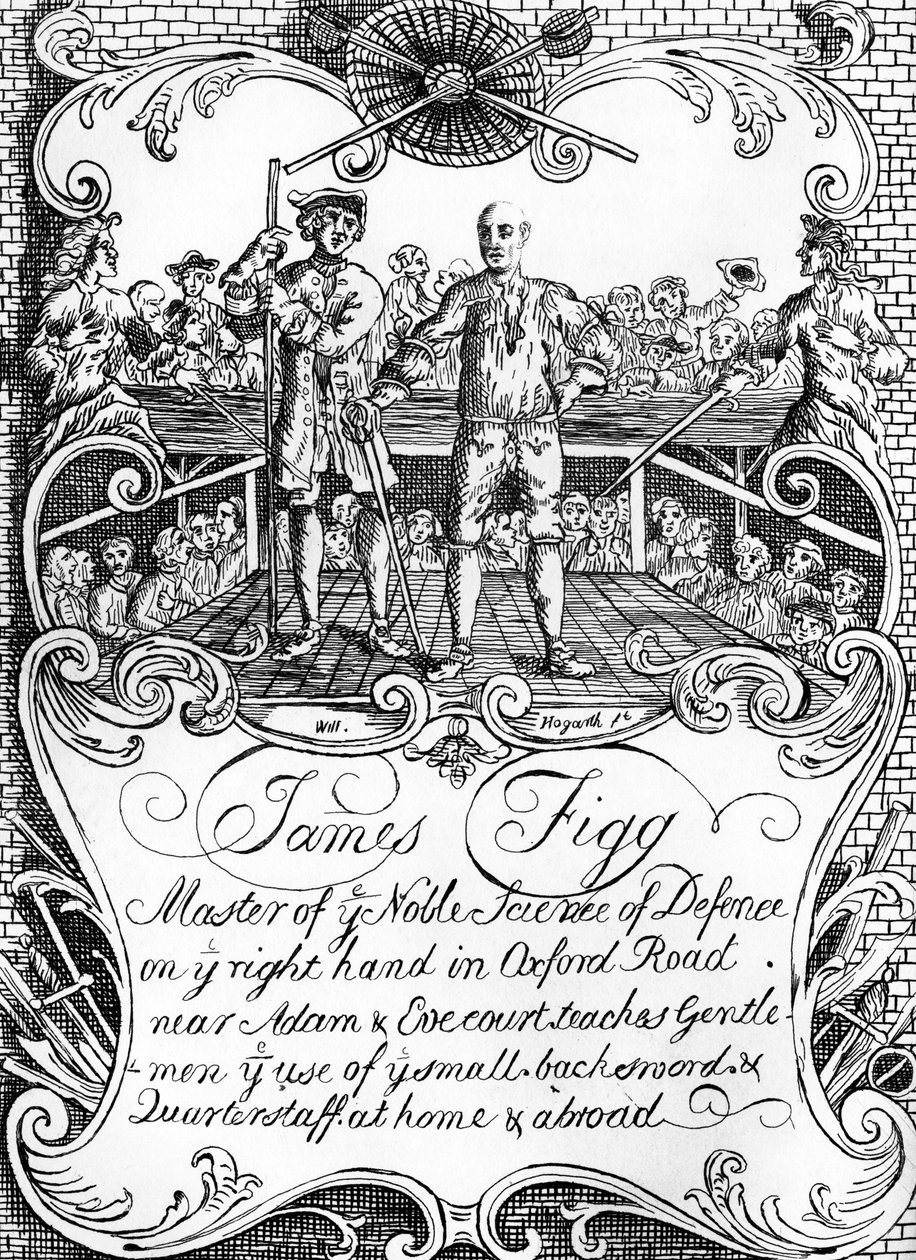 James Figg - anuncio, c. 1729/30 de William Hogarth