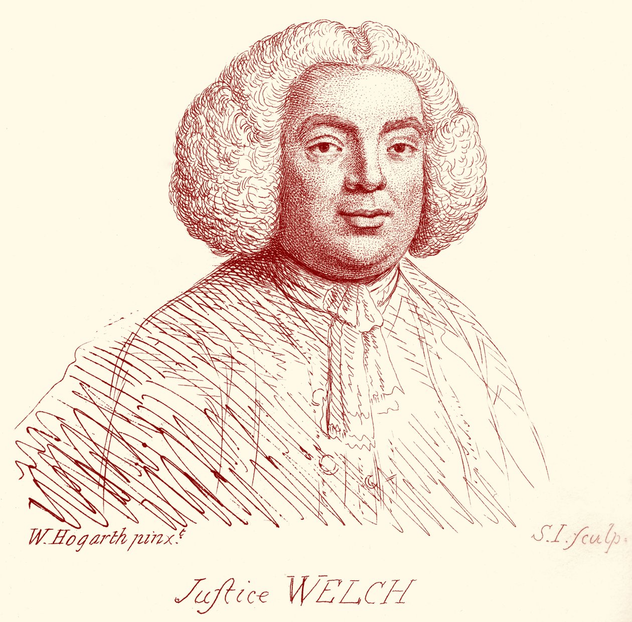 Retrato de Justice Welch de William Hogarth