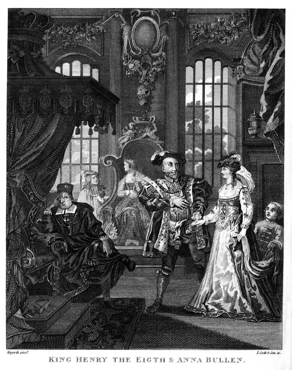 Rey Enrique VIII y Ana Bolena de William Hogarth