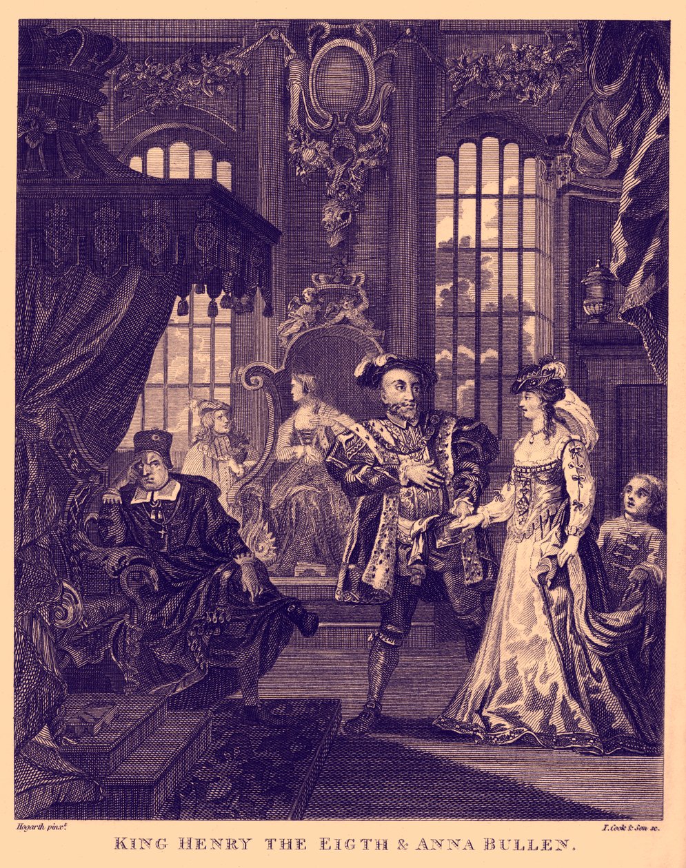 Rey Enrique VIII y Ana Bolena de William Hogarth