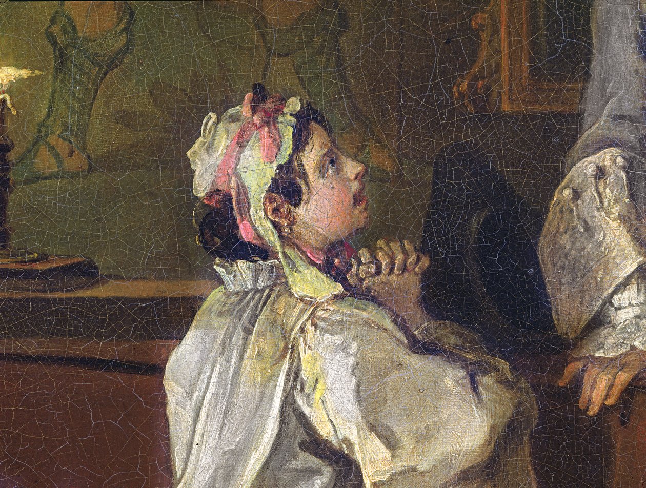Matrimonio a la moda: V, El Bagnio, c.1743 (detalle) de William Hogarth