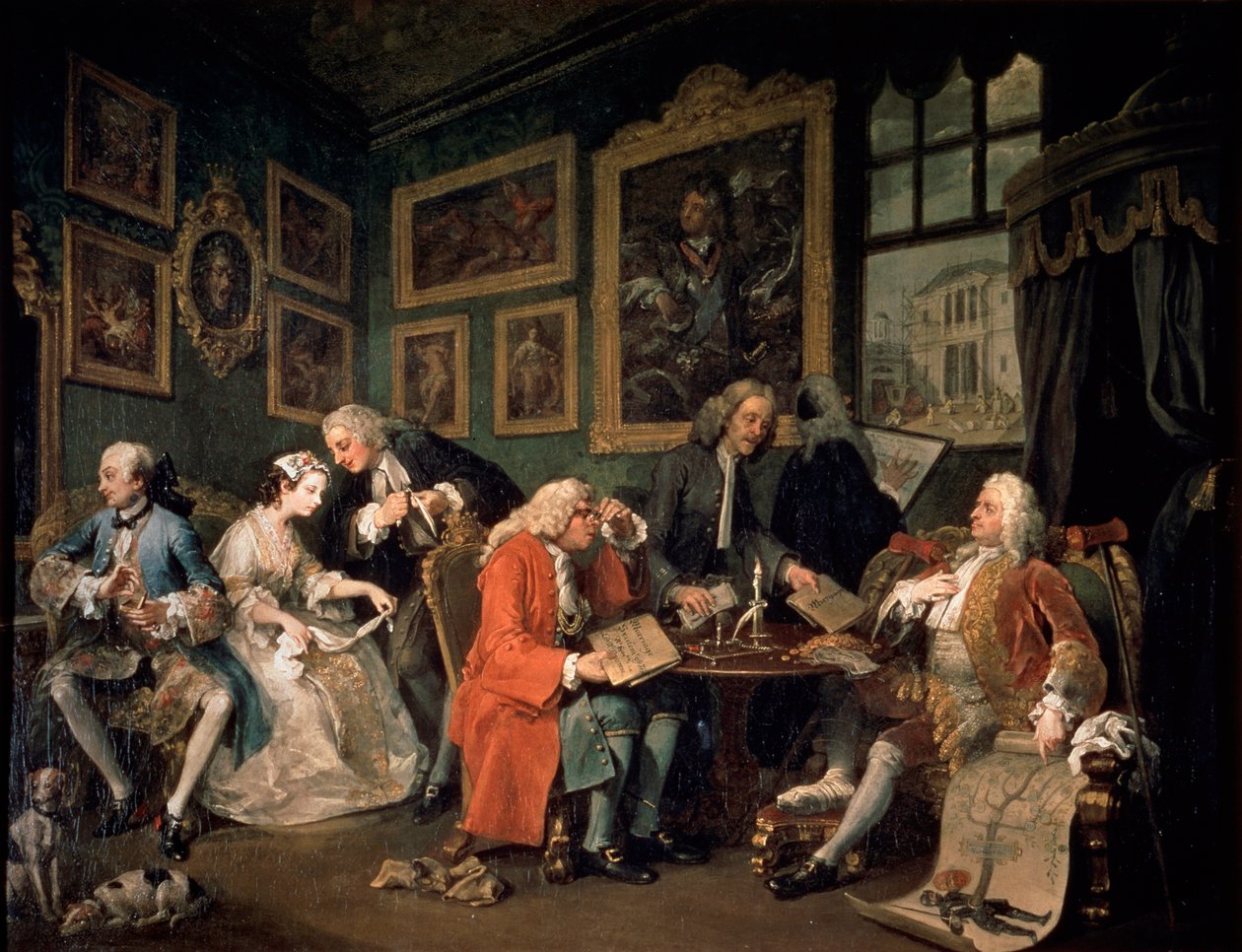 Matrimonio a la Moda: 1, El Contrato de Matrimonio, 1743 de William Hogarth