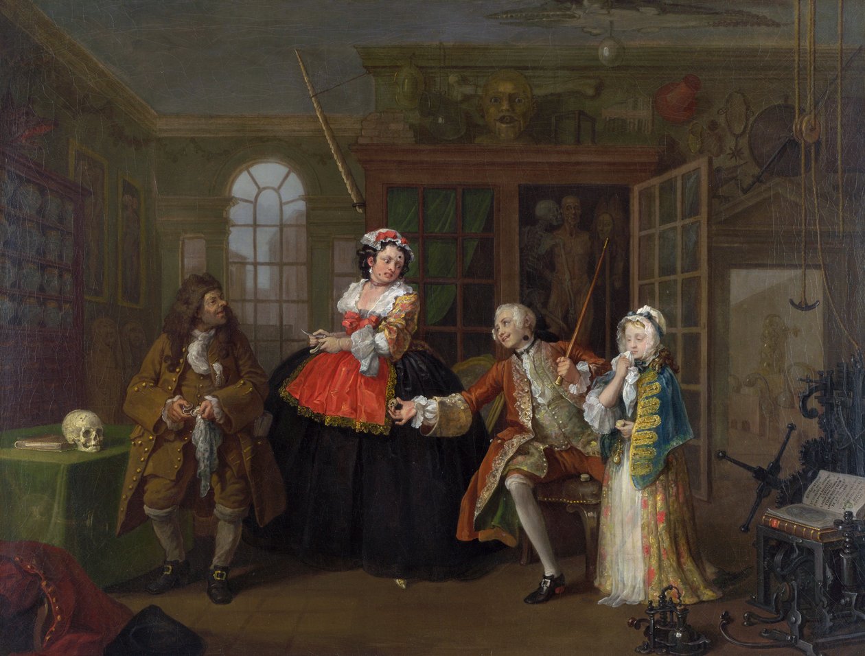 Matrimonio a la moda: III - La inspección de William Hogarth