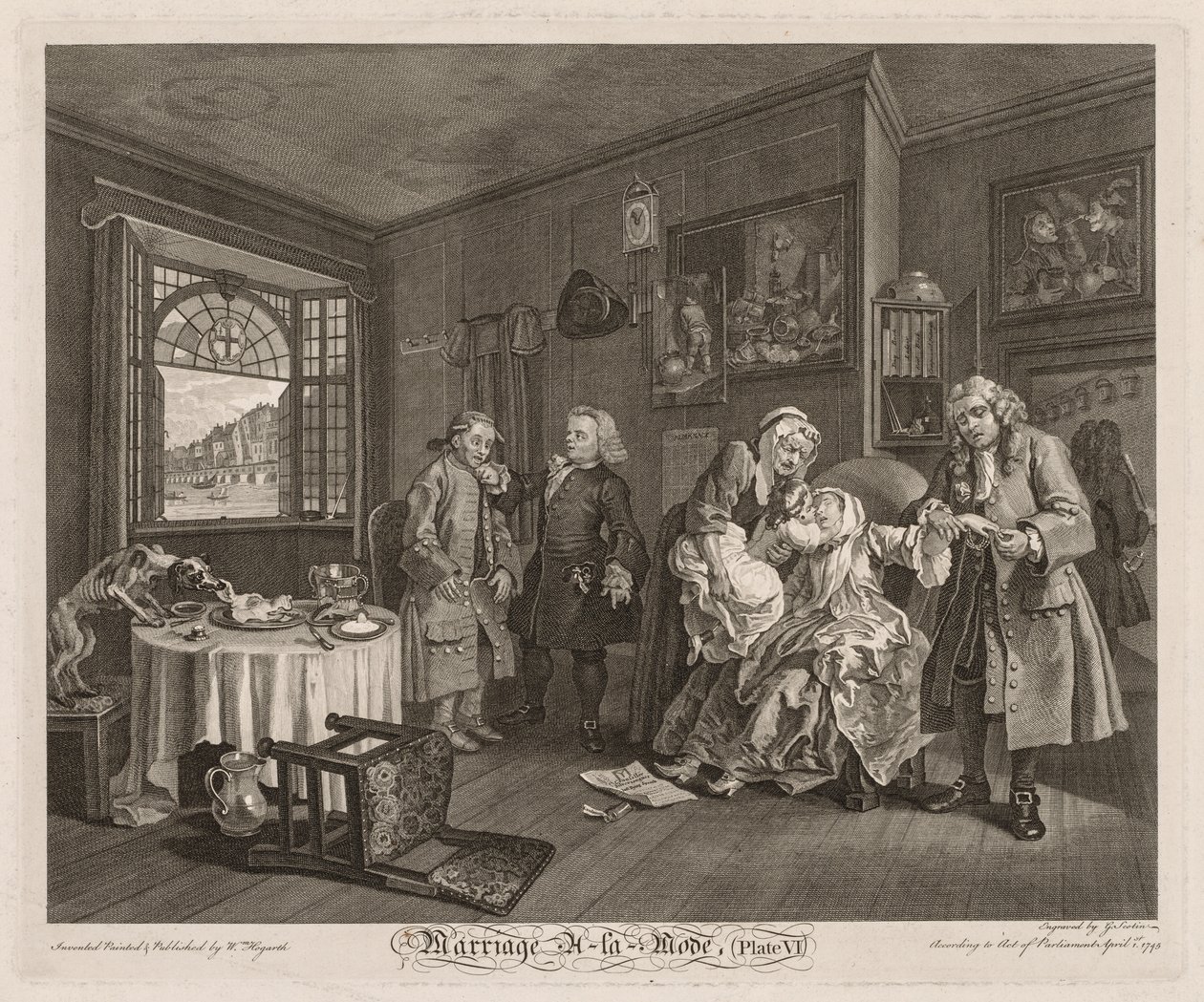 Matrimonio a la moda: La muerte de la condesa de William Hogarth