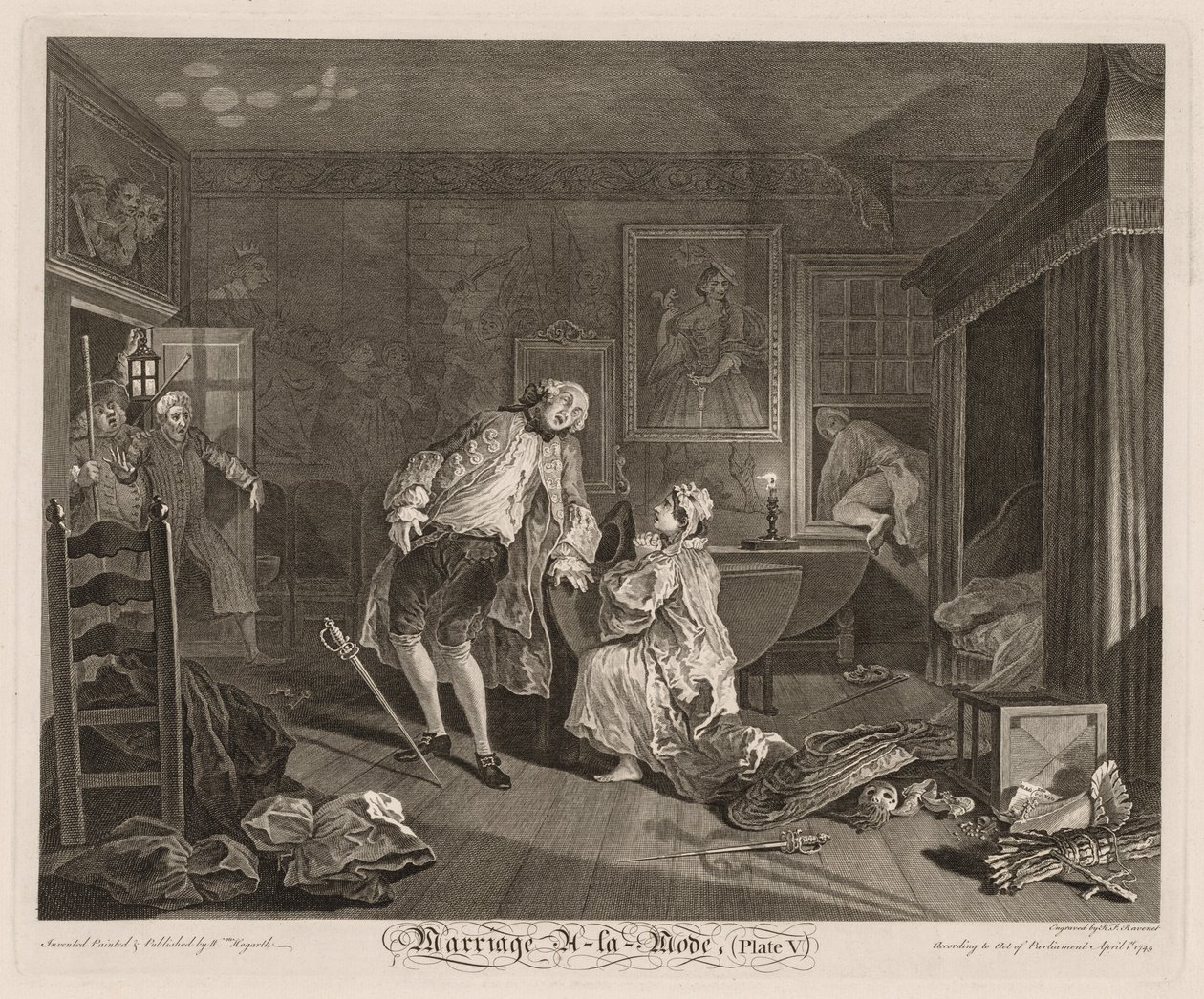 Matrimonio a la moda: La muerte del conde de William Hogarth