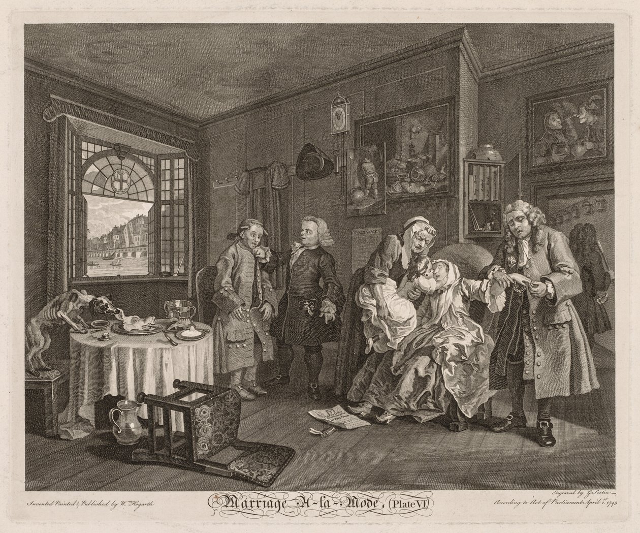 Matrimonio a la moda: La muerte de la condesa, 1745 de William Hogarth