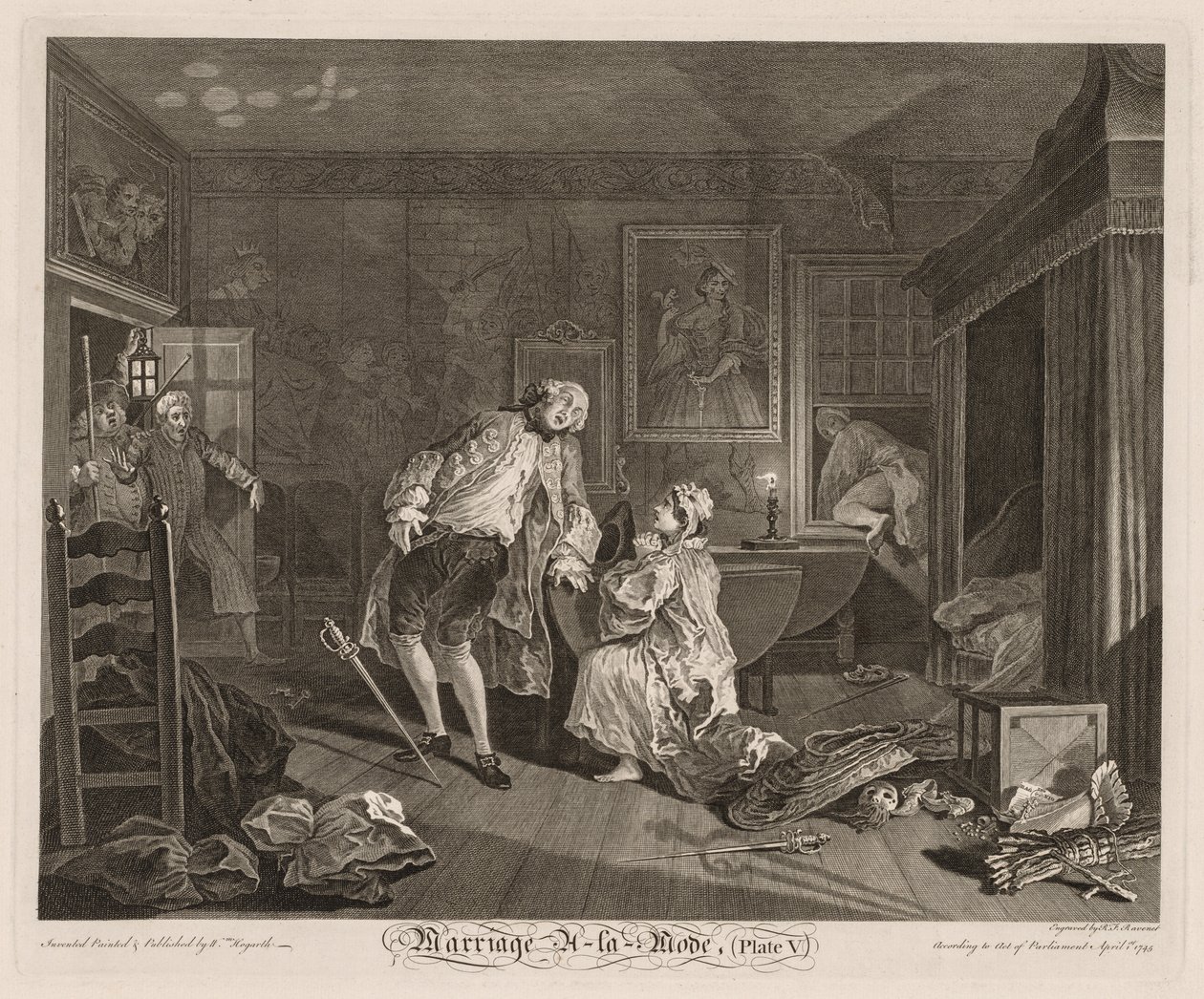 Matrimonio a la moda: La muerte del conde de William Hogarth