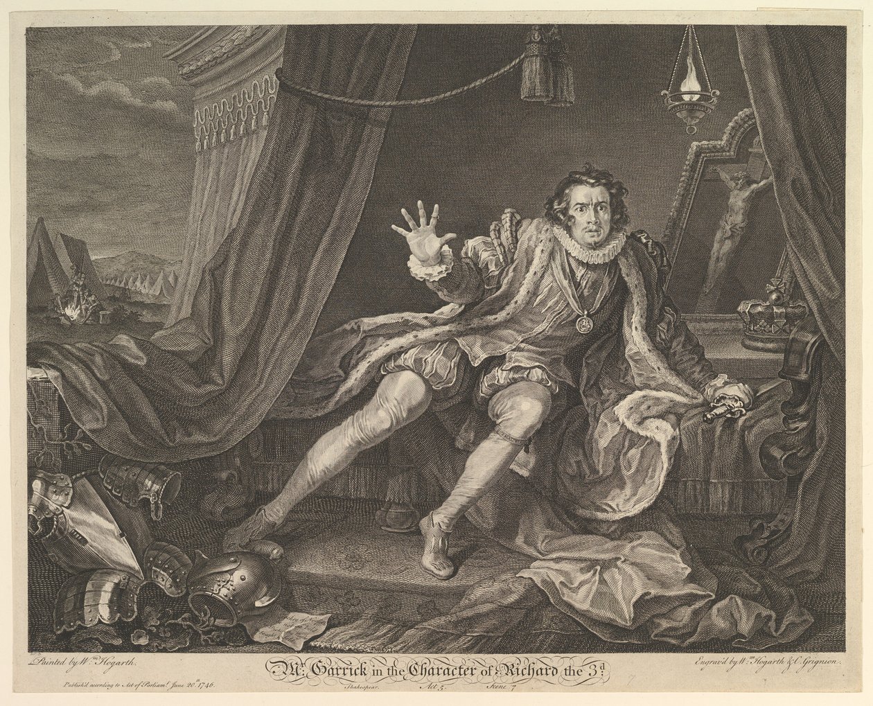El Sr. Garrick en el personaje de Ricardo III, 20 de junio de 1746 de William Hogarth
