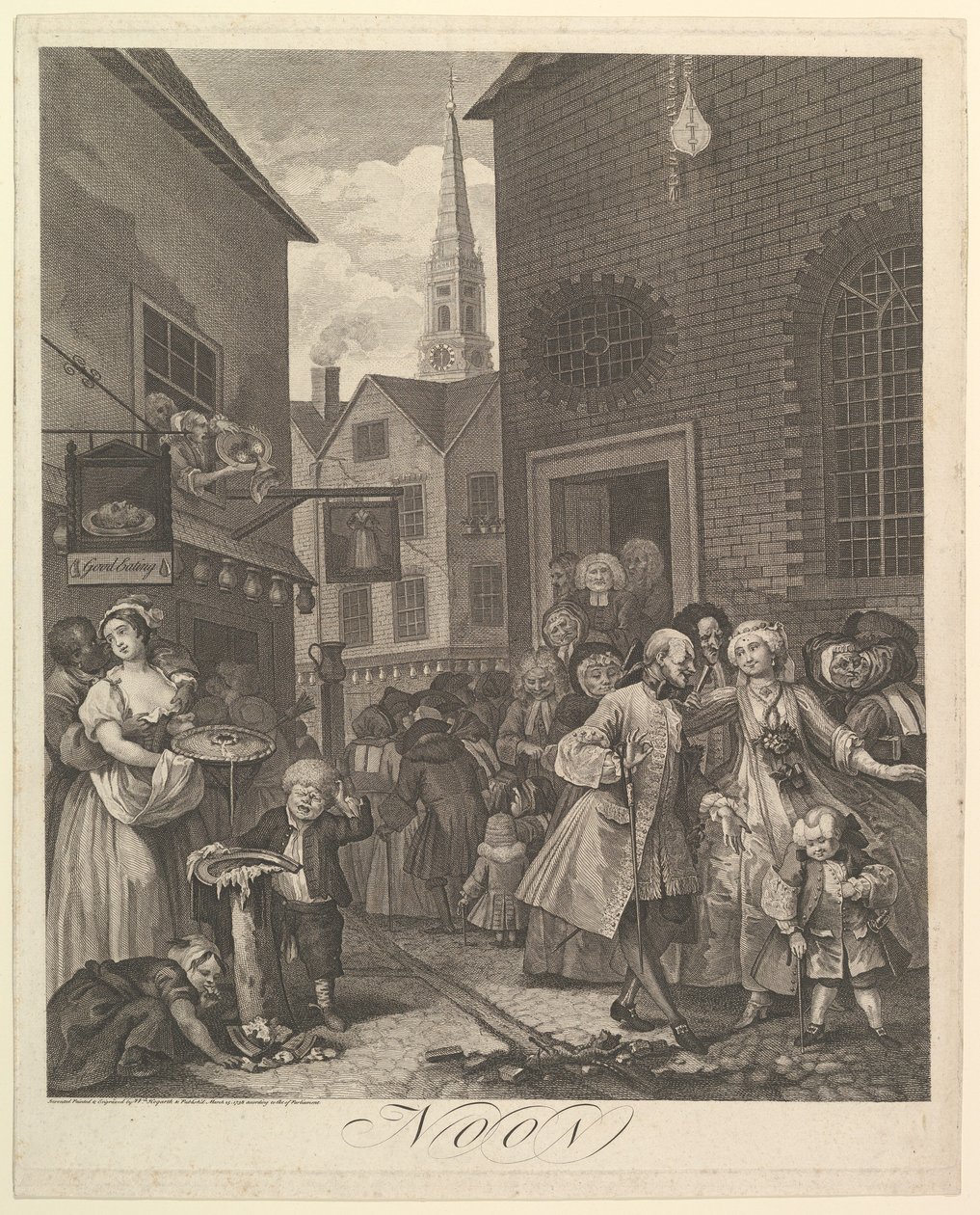Mediodía Las Cuatro Horas del Día, 25 de marzo de 1738 de William Hogarth