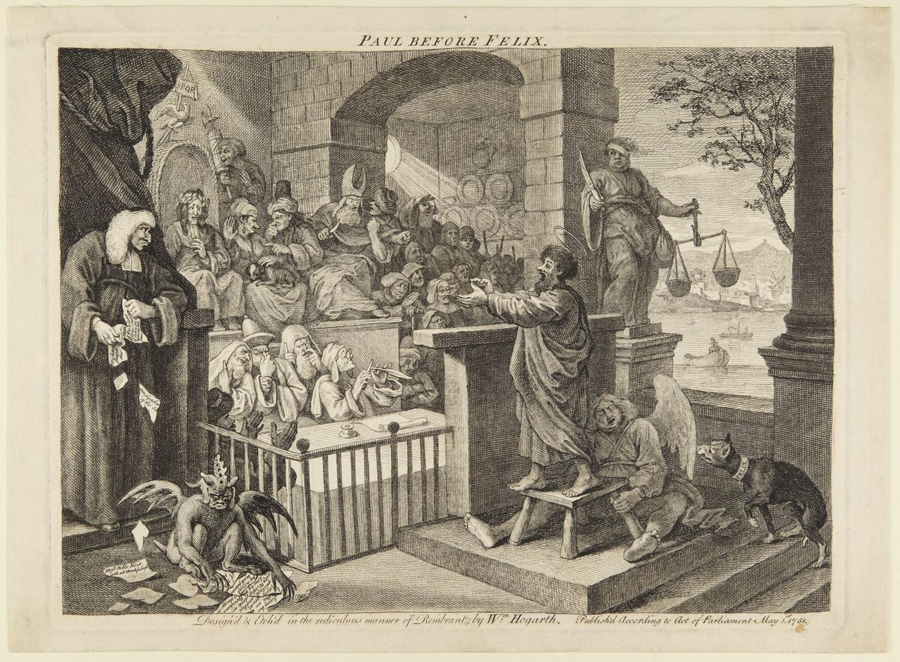 Pablo ante Félix de William Hogarth