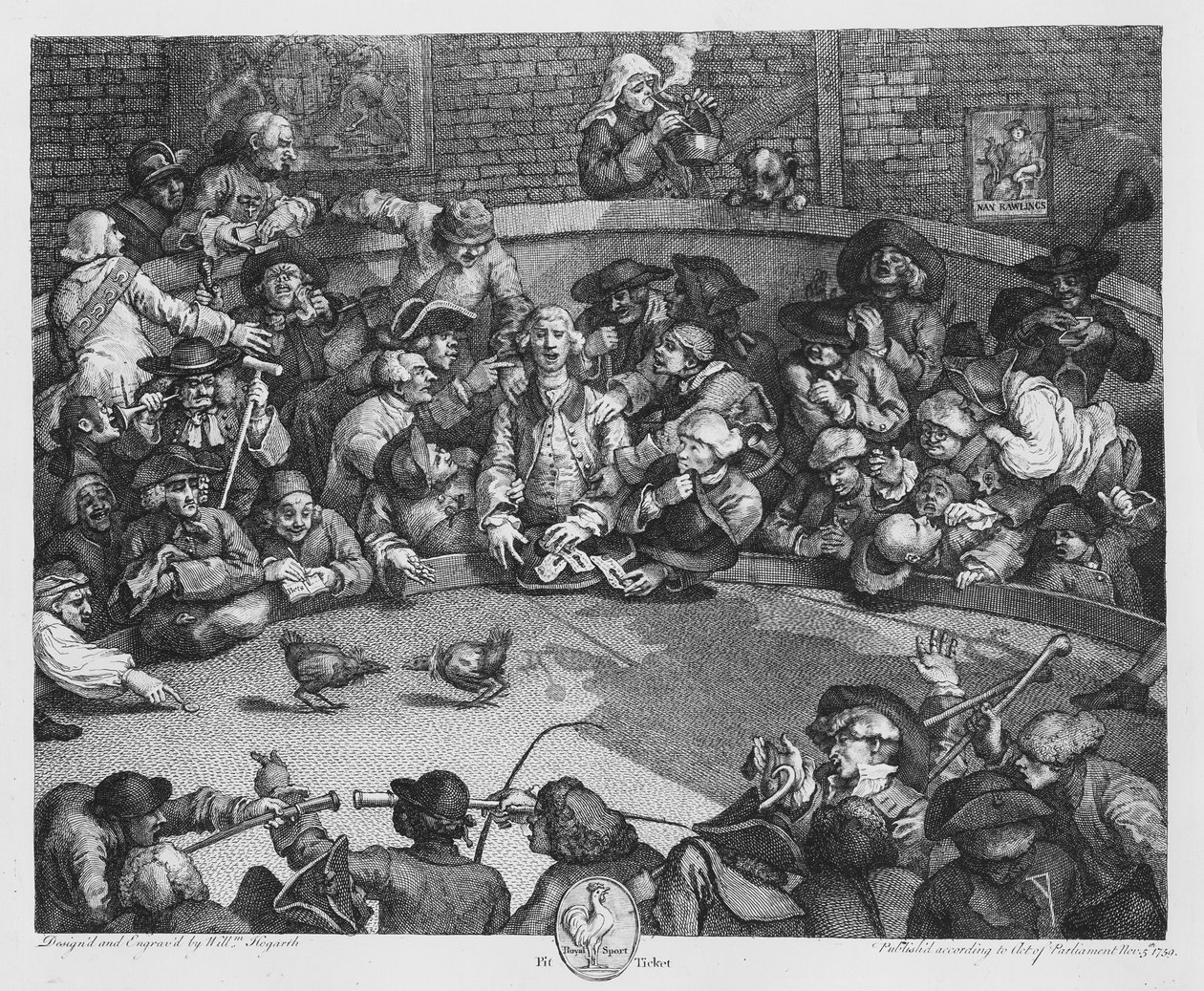 Entrada al Pozo, 5 de noviembre de 1759 (grabado) de William Hogarth