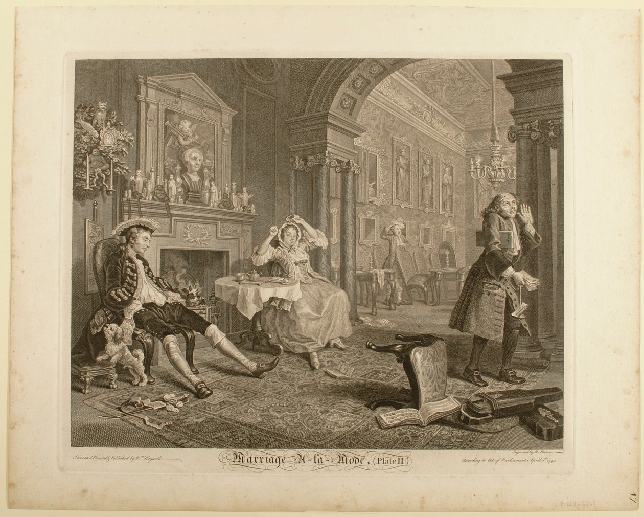 Lámina II, de «Marriage à la Mode» de William Hogarth