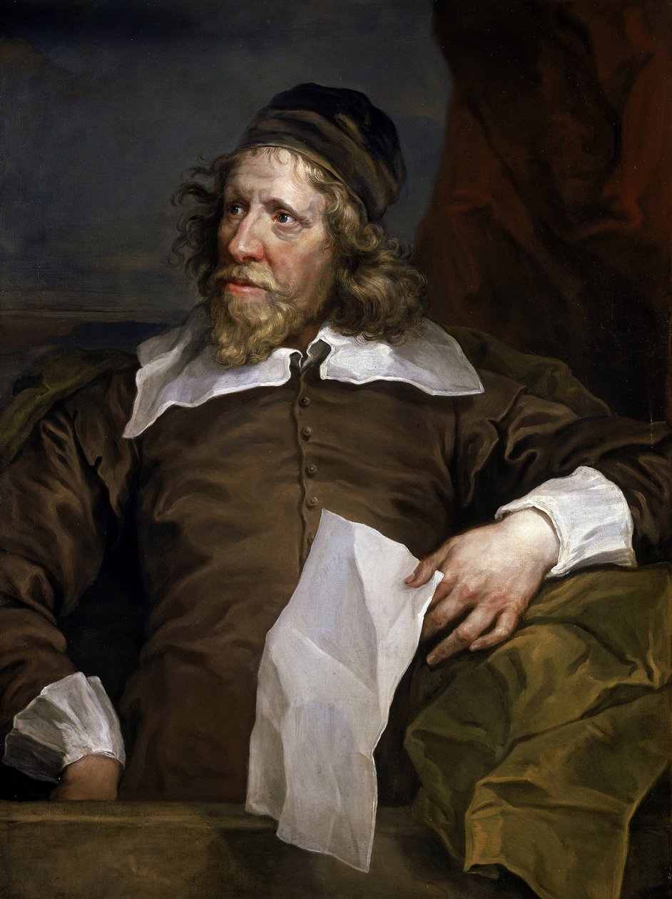 Retrato de Inigo Jones (1573-1652), escenógrafo y arquitecto, introdujo la arquitectura renacentista en la corte real británica, tras estancias en Francia e Italia. de William Hogarth