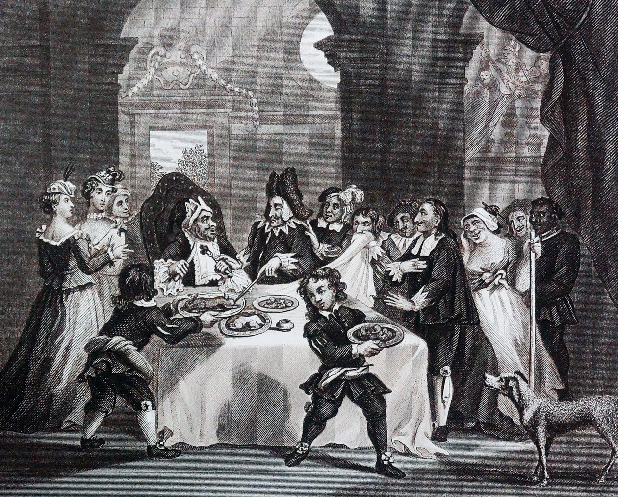 Sancho en el banquete, muerto de hambre por su médico por William Hogarth de William Hogarth