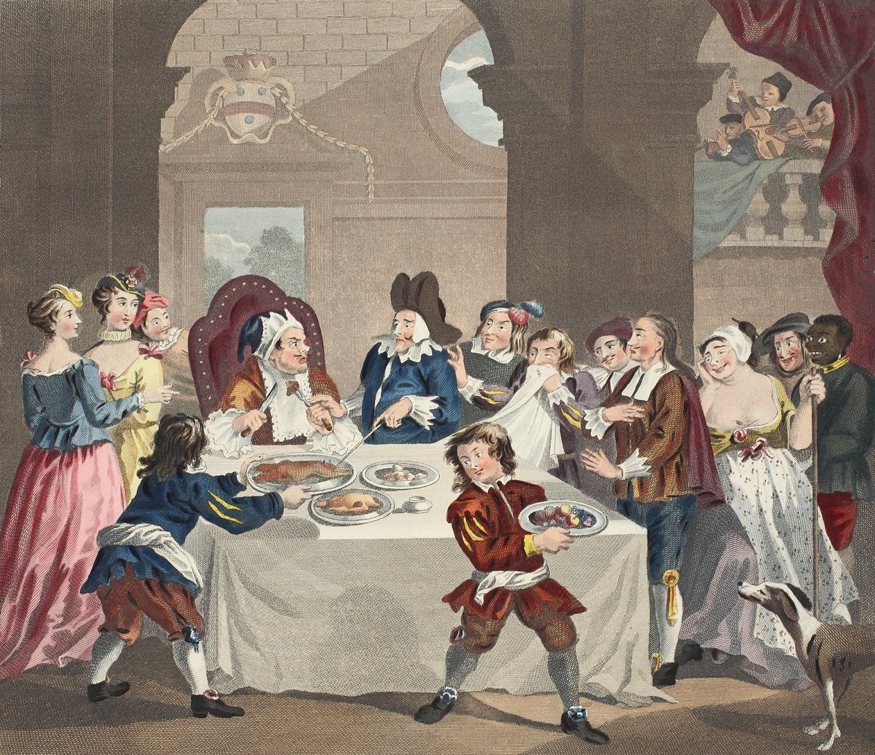 Sancho en el banquete muerto de hambre por su médico, ilustración de 