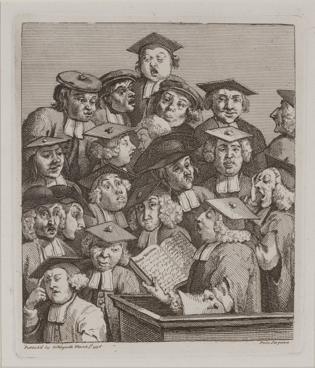Estudiantes en una conferencia, 3 de marzo de William Hogarth