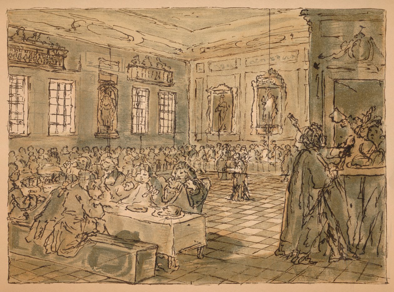 Boceto para Industria y Ociosidad - Placa VIII de William Hogarth