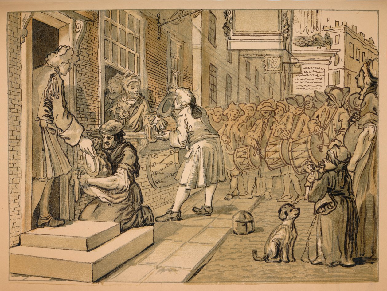 Boceto para Industria y Ociosidad - Placa VI de William Hogarth