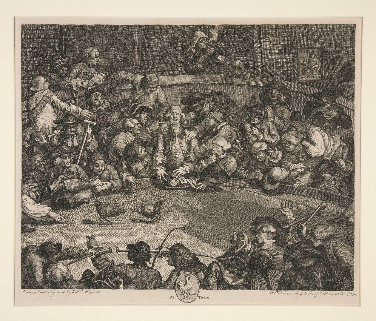 la pelea de gallos de William Hogarth