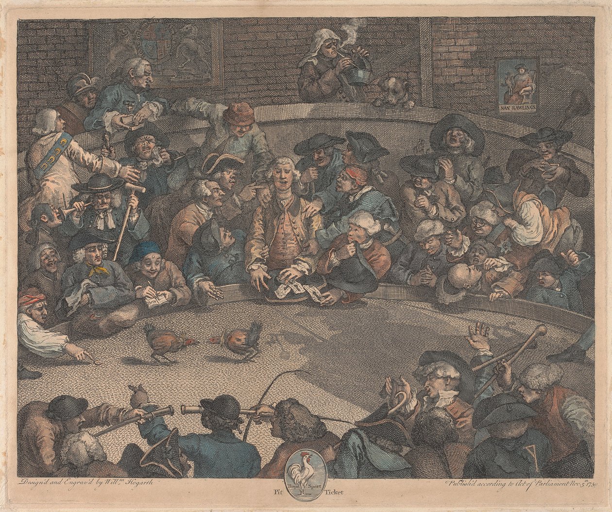 La pelea de gallos de William Hogarth