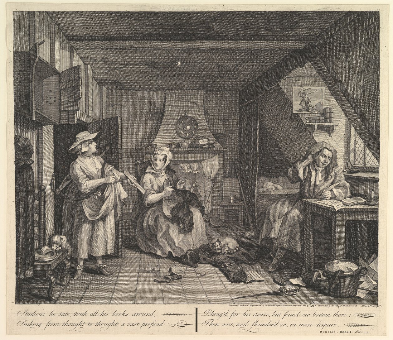 El poeta indigente de William Hogarth