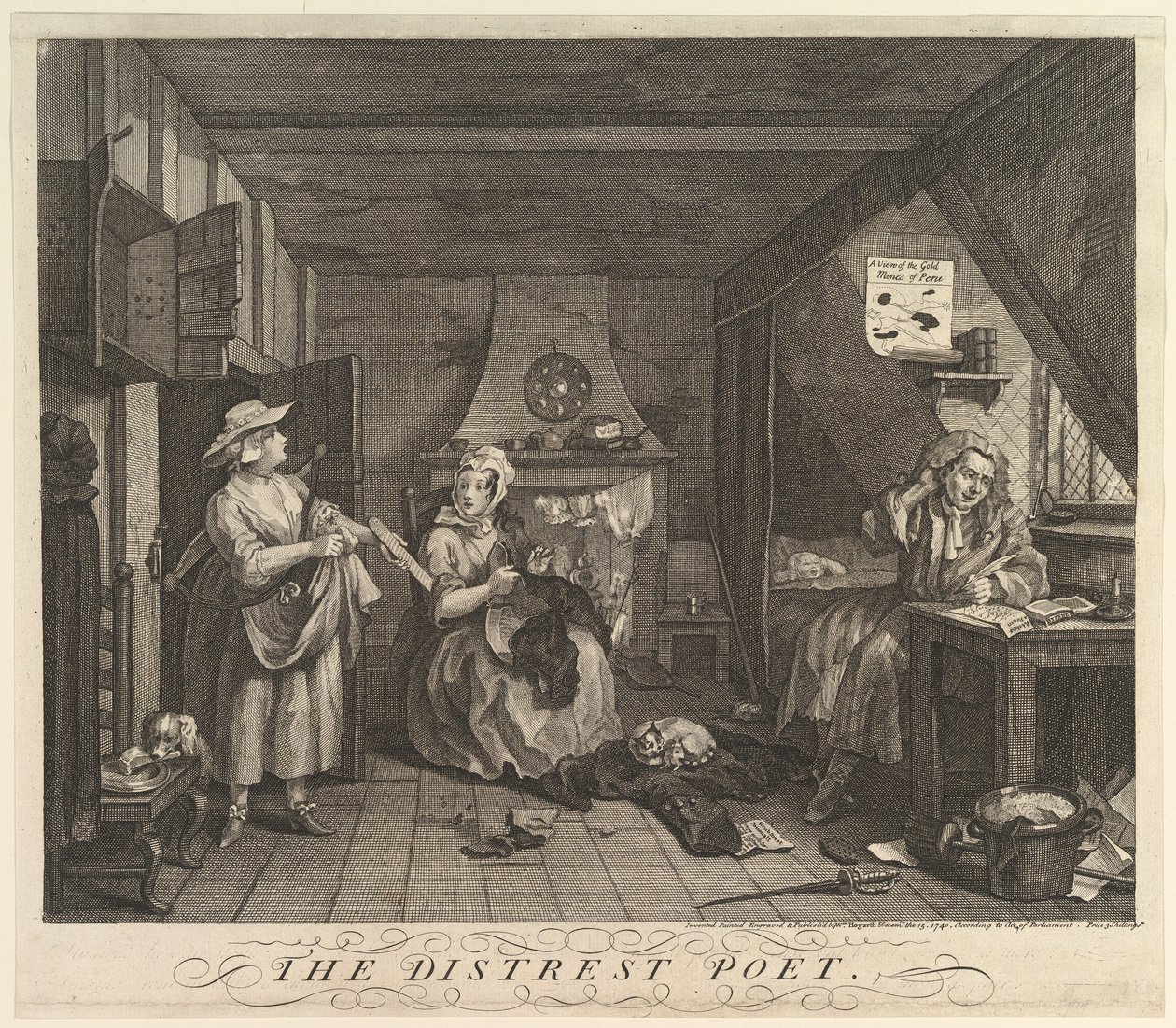El poeta angustiado, 15 de diciembre de 1740 de William Hogarth