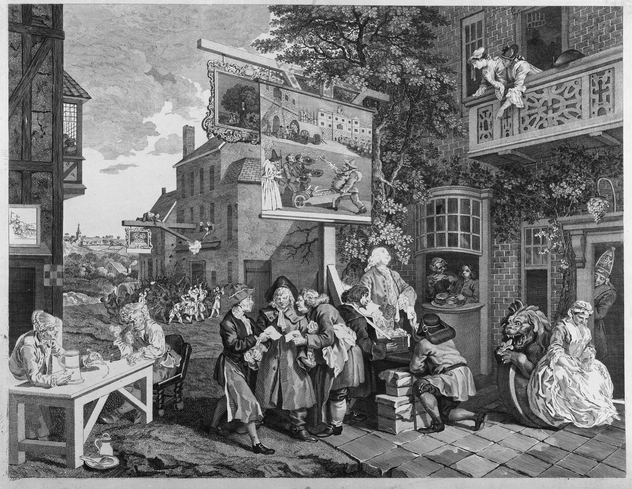 La Elección II: Solicitud de Votos, grabado por Charles Grignion (1717-1810) 1757 de William Hogarth