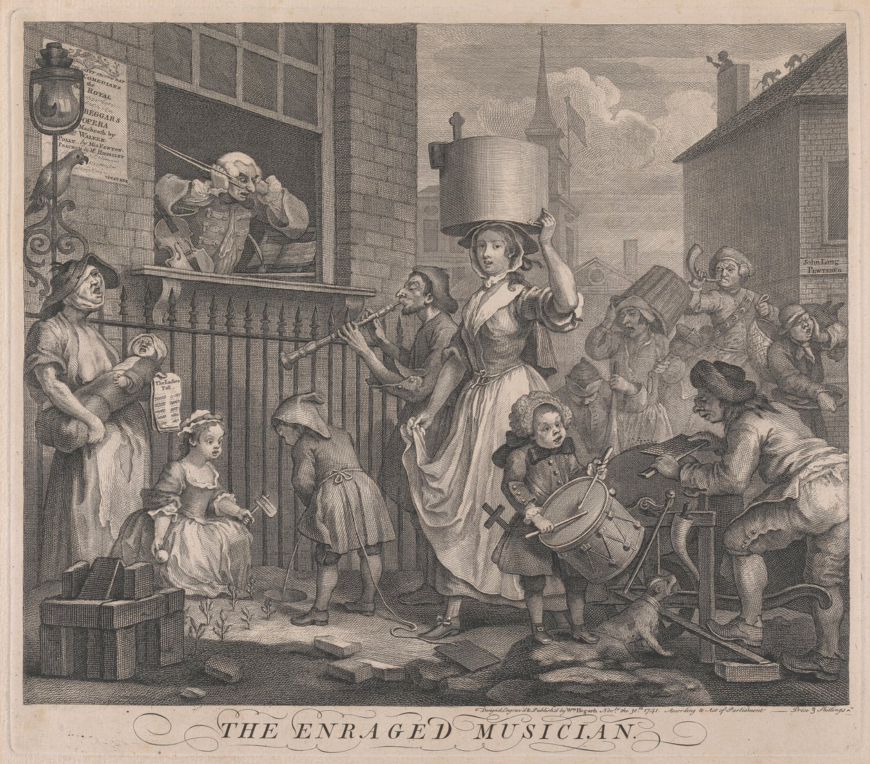 El músico enfurecido de William Hogarth