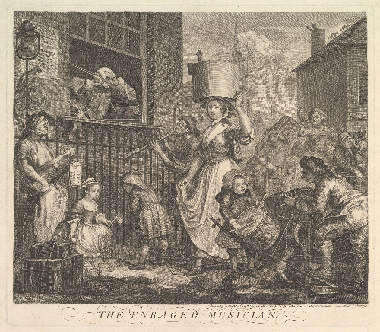El músico enfurecido de William Hogarth