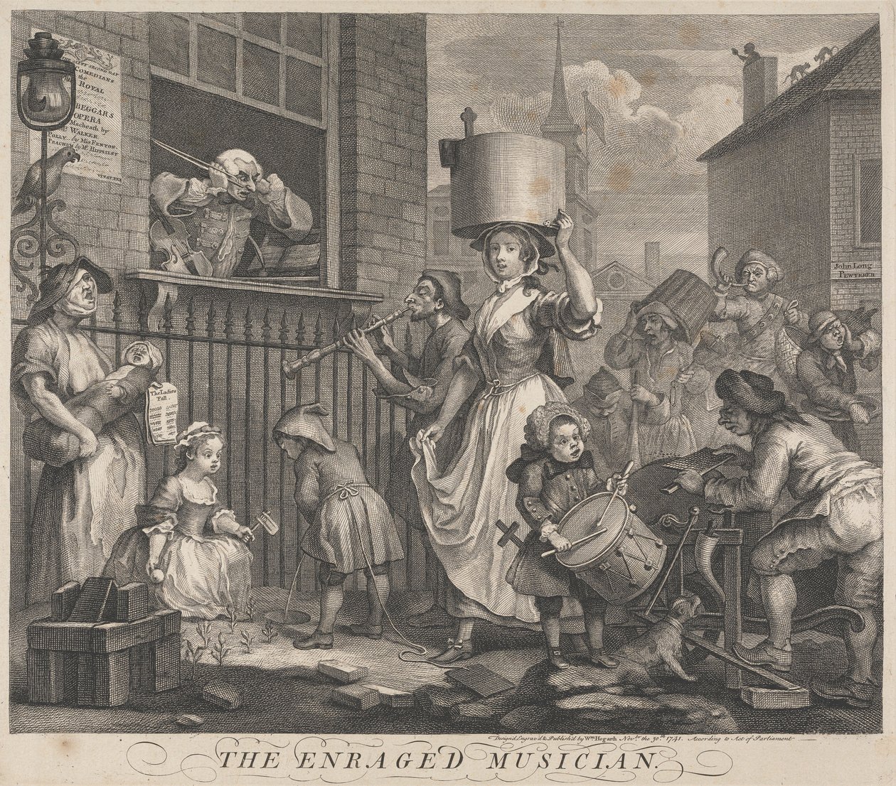 El músico enfurecido de William Hogarth