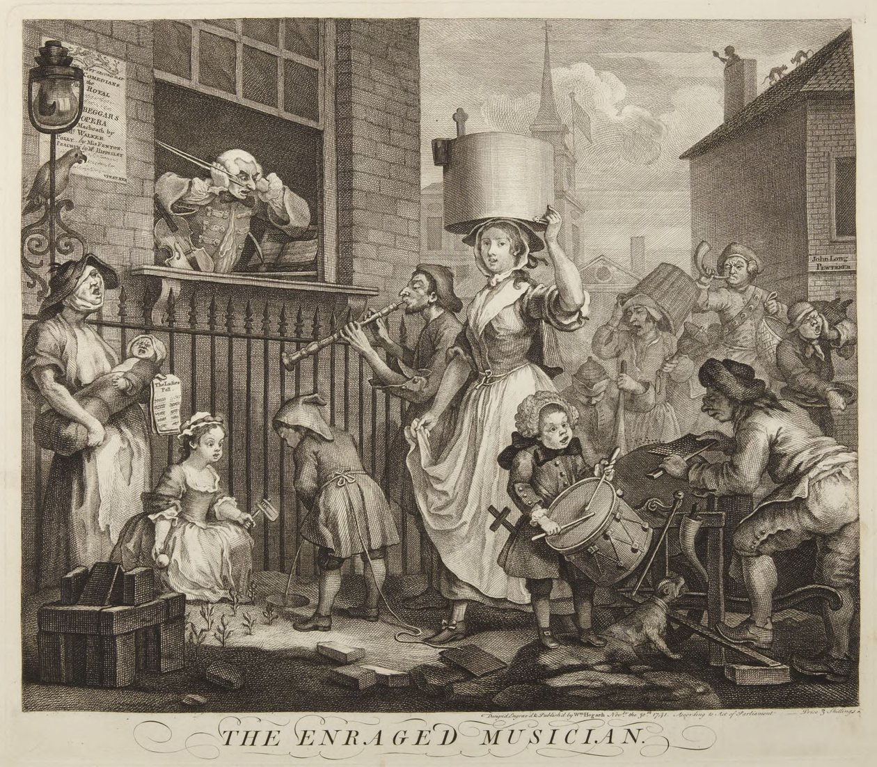 El músico enfurecido de William Hogarth