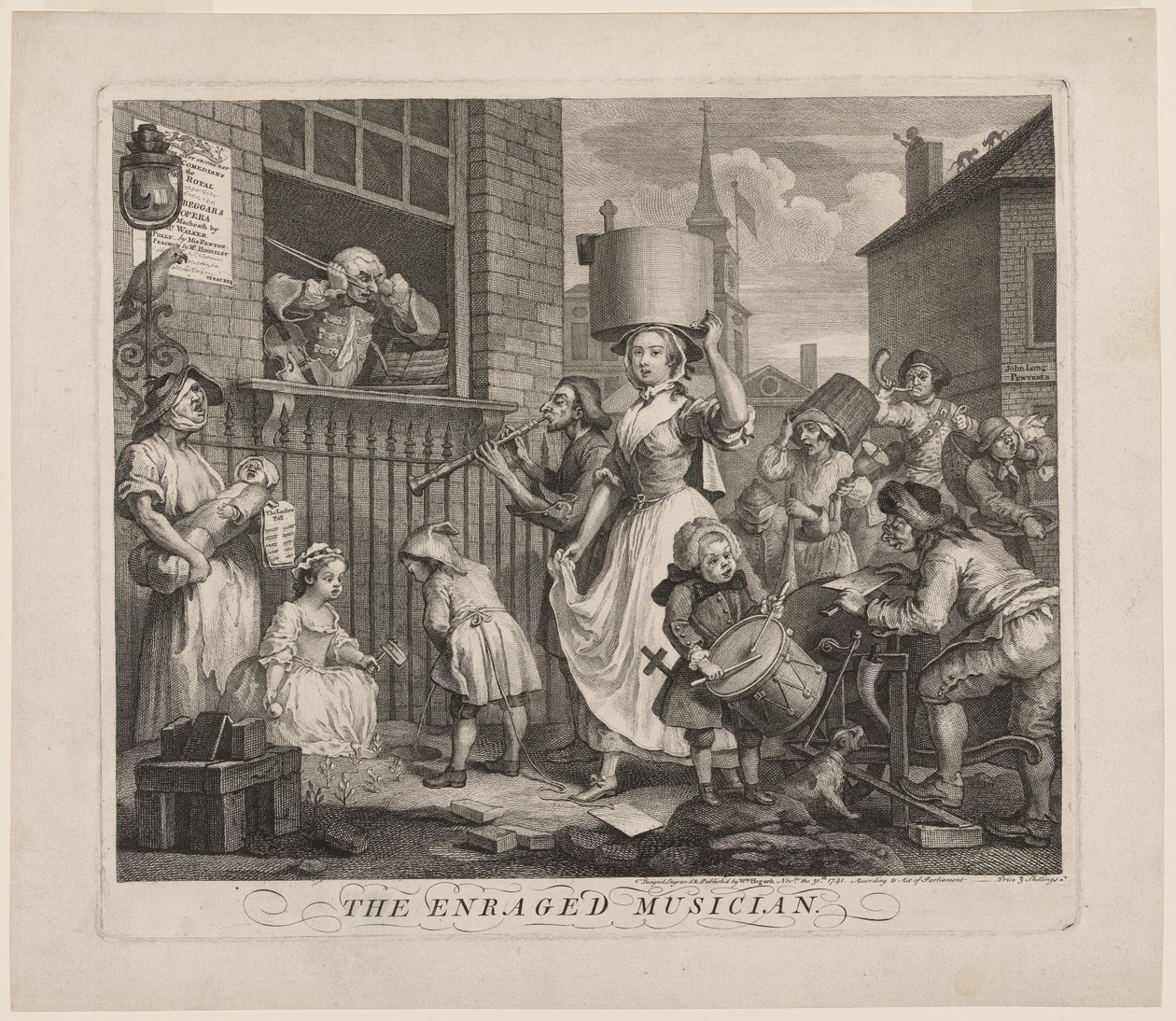 El músico enfurecido de William Hogarth