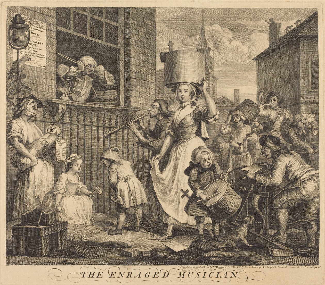 El músico enfurecido de William Hogarth