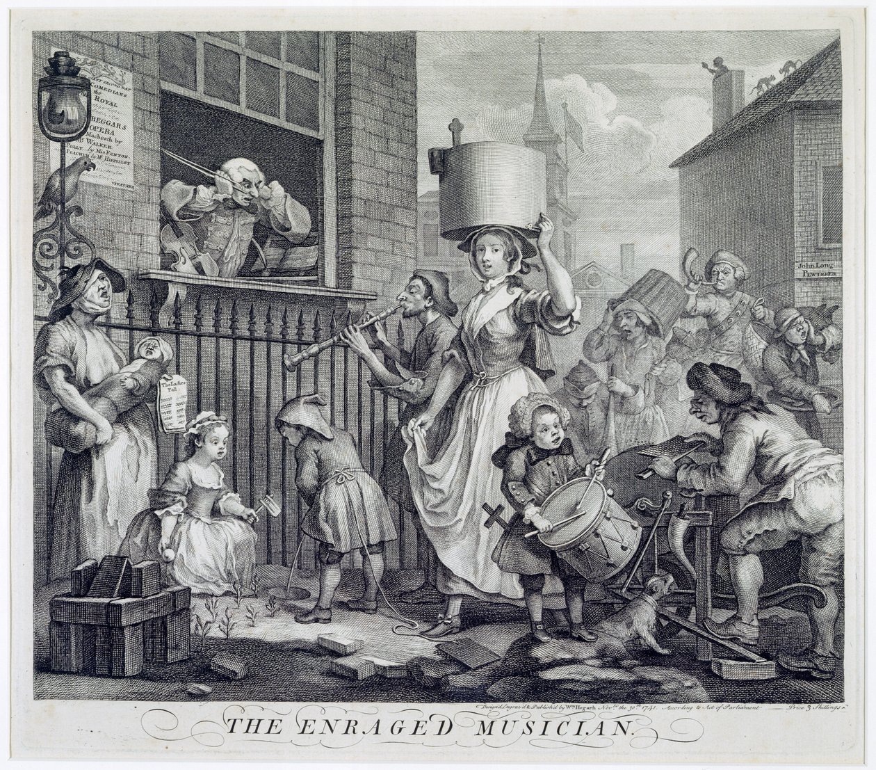 El Músico Enfurecido, 1741 de William Hogarth