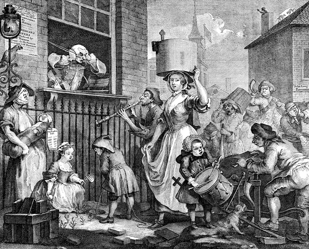 El músico enfurecido, 1741 de William Hogarth