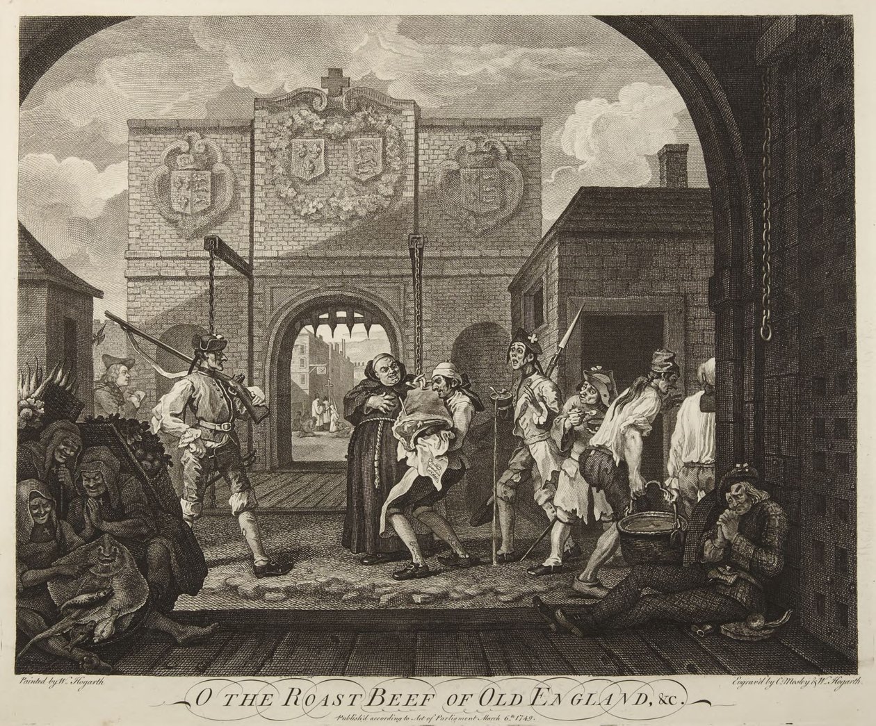 La puerta de Calais o El rosbif de la vieja Inglaterra de William Hogarth