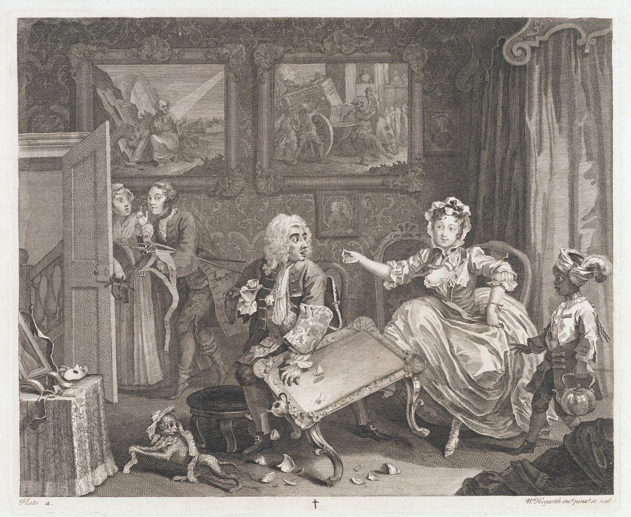 La Prostituta Encuentra un Protector, diseñado 1732, impreso 1744 de William Hogarth
